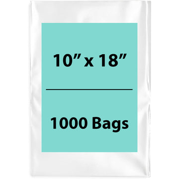 Clear Poly Bags 2 Mil Size: 10 inch (width) X 18 inch (Height) Pack of 1000 Bags